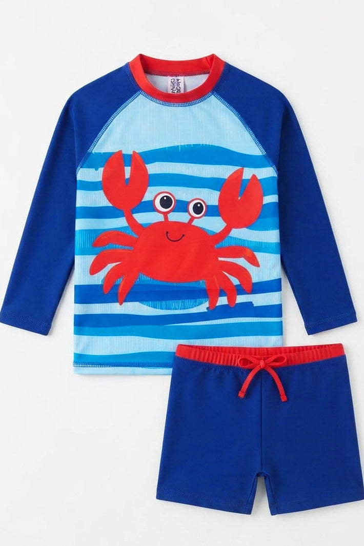 Traje de Baño Niño Dos Piezas Manga Larga y Short - Little Crab