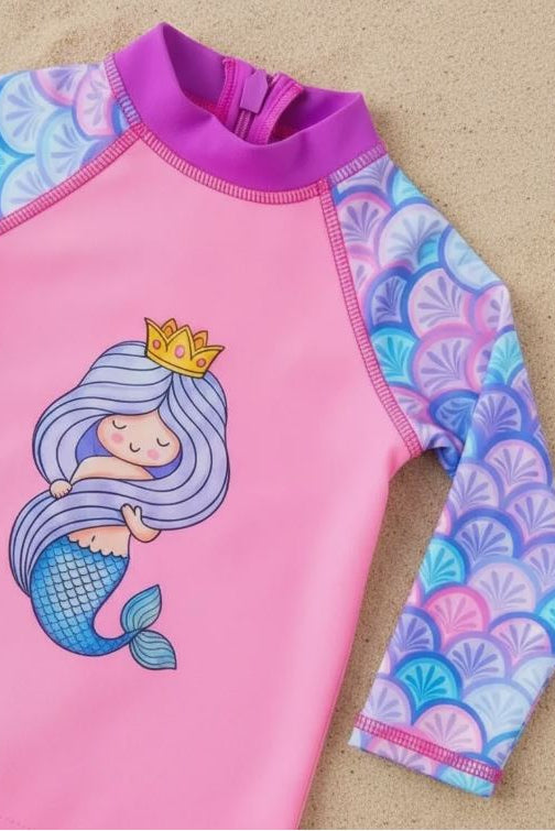 Vestido de Baño Entero Bebé Niña Manga Larga – Sirenita