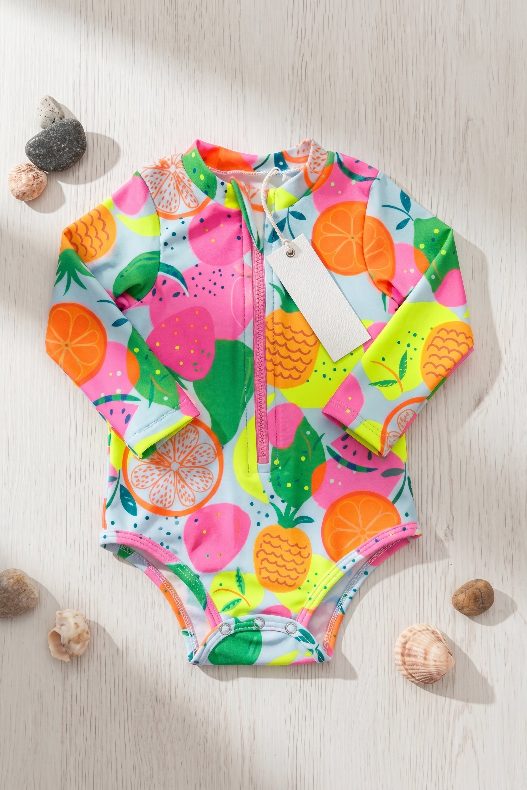 Vestido de Baño Entero Bebé Niña Manga Larga con Cremallera – Tutifrutti