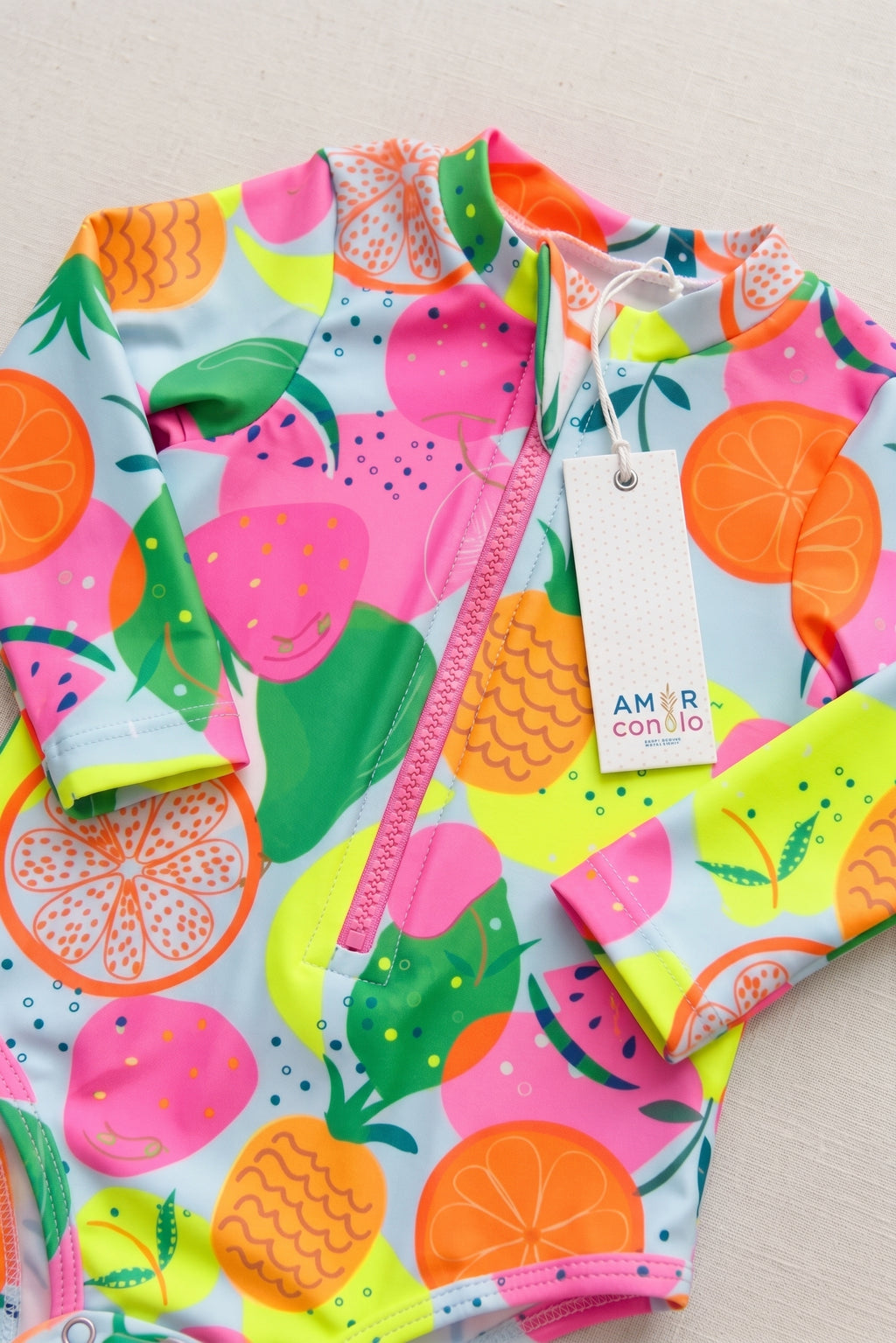 Vestido de Baño Entero Bebé Niña Manga Larga con Cremallera – Tutifrutti