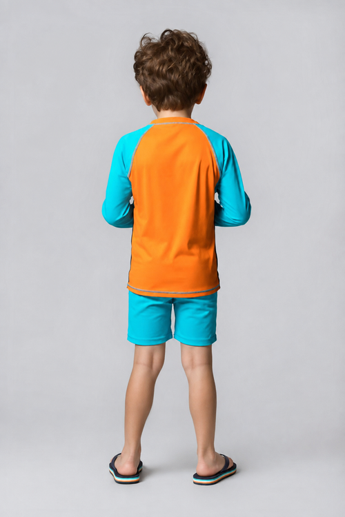 Traje de Baño Niño Dos Piezas Manga Larga y Short - Astronautas