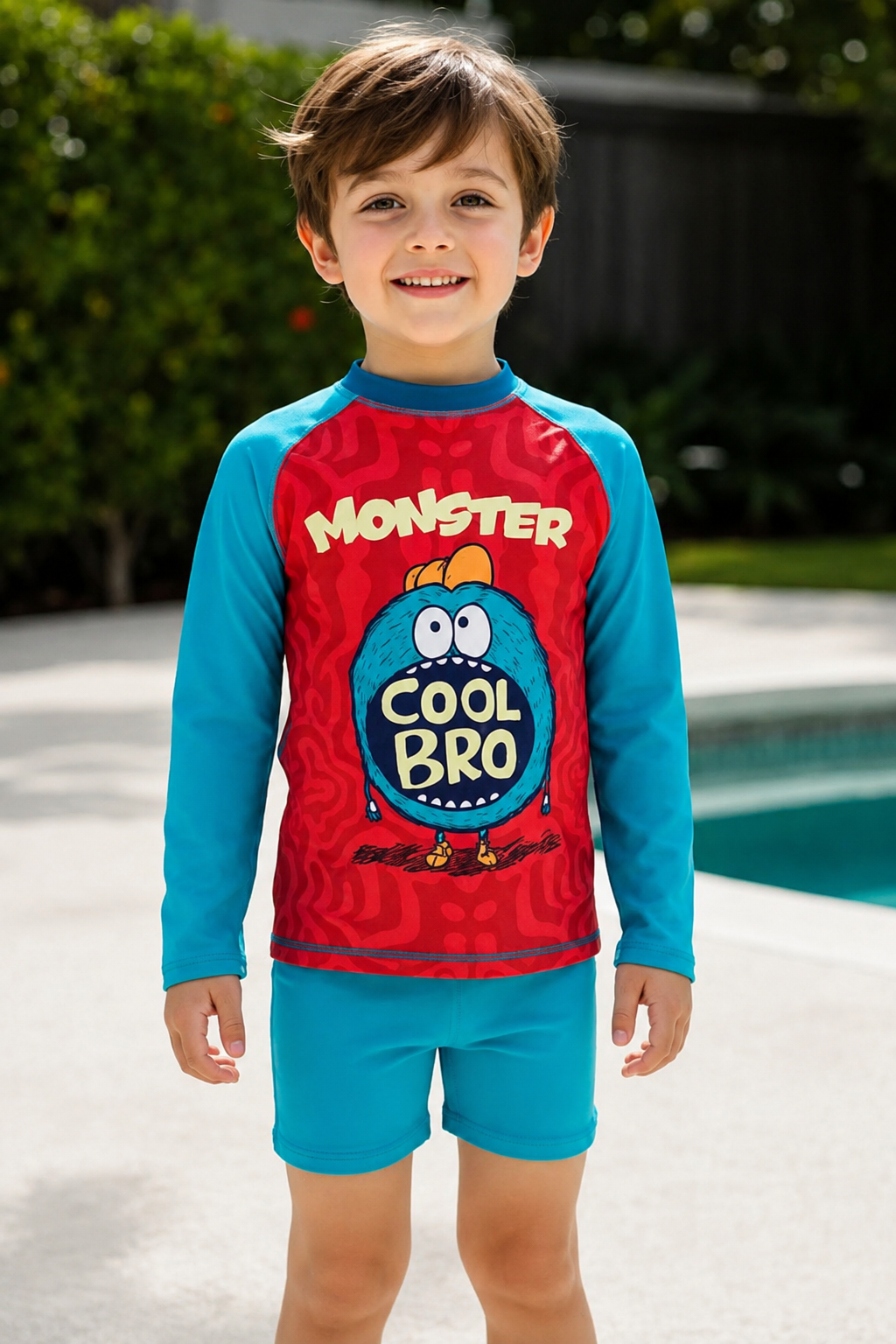 Traje de Baño Niño Dos Piezas Manga Larga y Short - Cool Bro