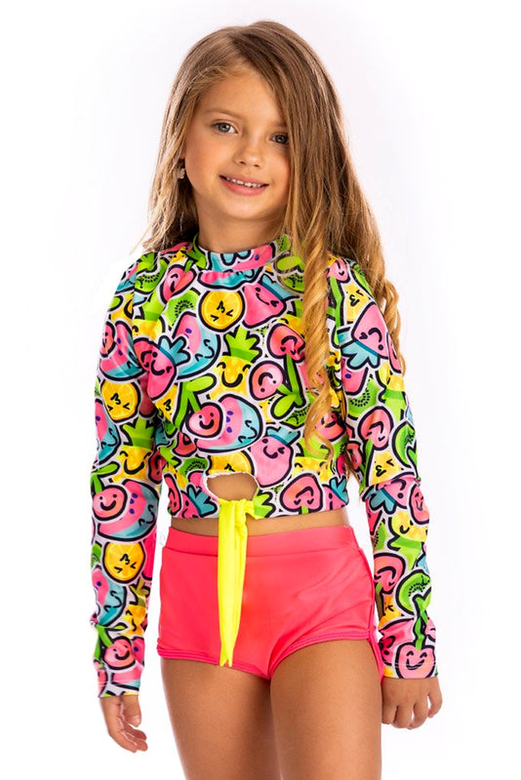Vestido de Baño Niña Dos Piezas Buzo y Cachetero – Frutal