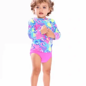 Vestido de Baño Bebé Niña Dos Piezas Manga Larga