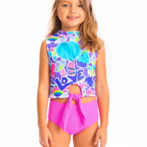 Vestido de Baño Niña Dos Piezas Manga Sisa Globito Moraleche